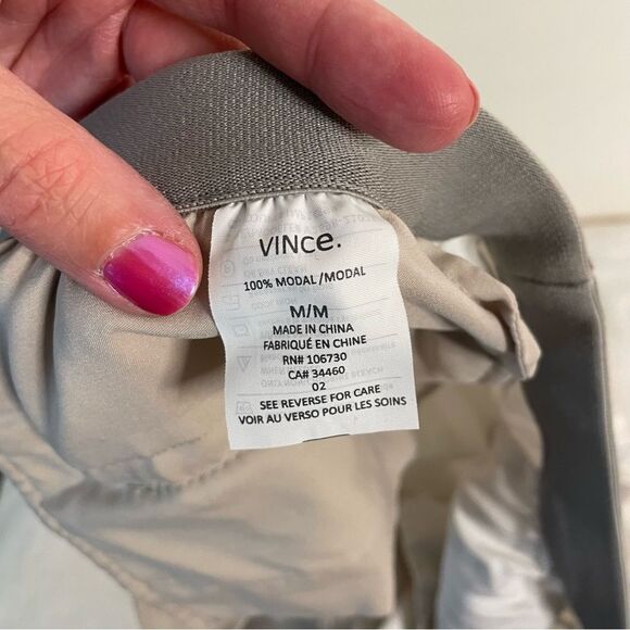 Vince Pants Jogger Soft Silky Pull On Modal Light Heathered Gray Size Medium - Picture 7 of 8